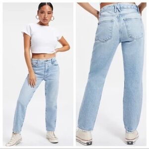 Good American Good Girlfriend High Rise Straight Leg Jeans Size 28